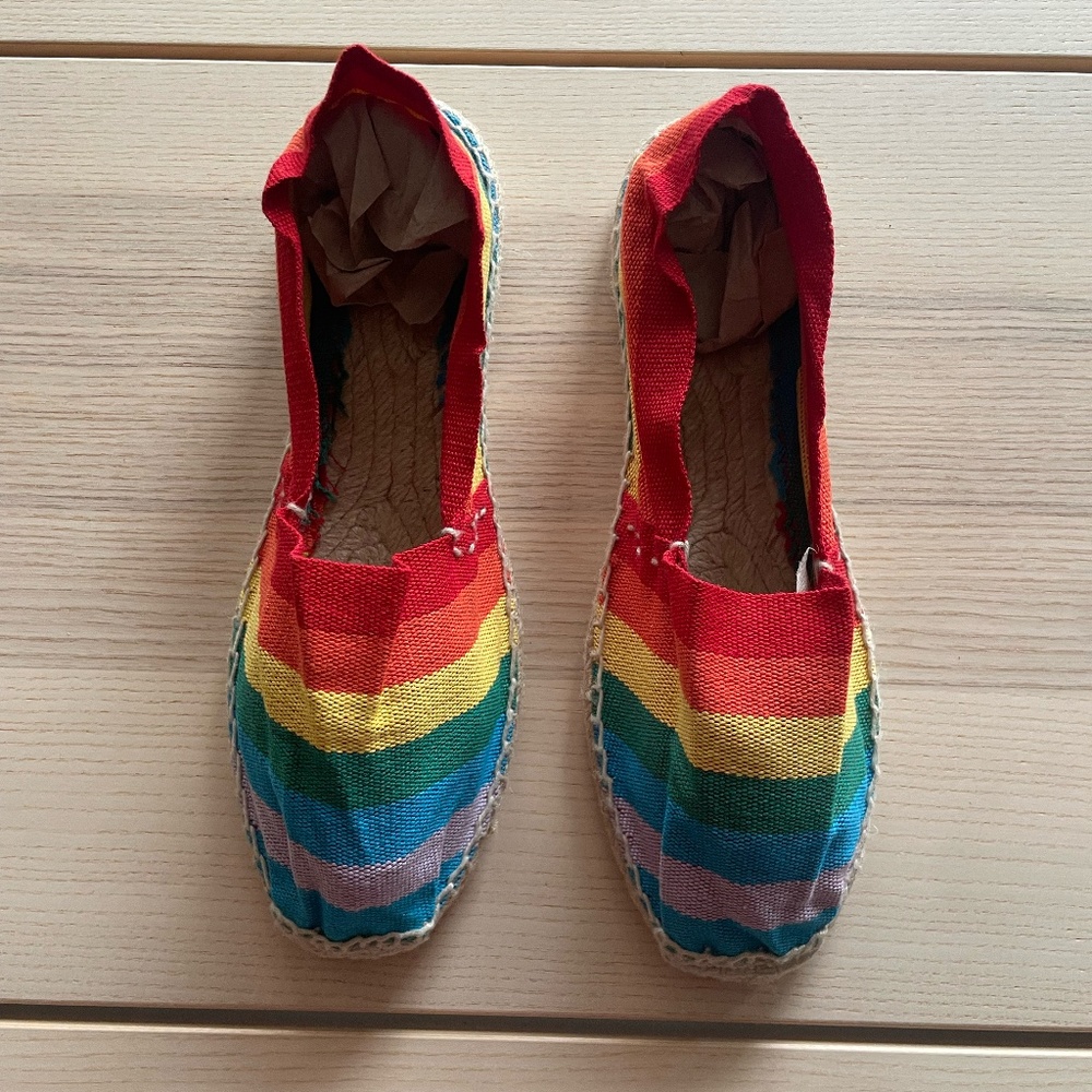 Cousu Main Rainbow Espadrilles Slip Ons